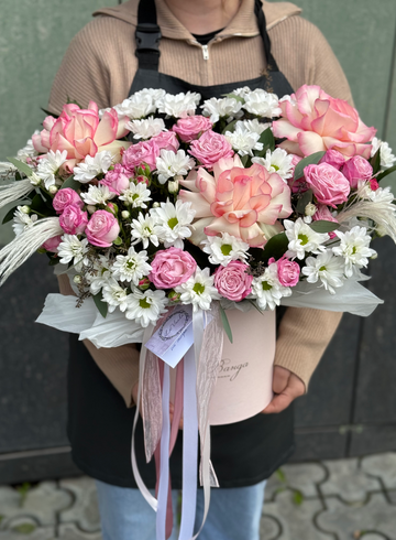 Композиция с розой «Розовое облако» от интернет-магазина цветов в 